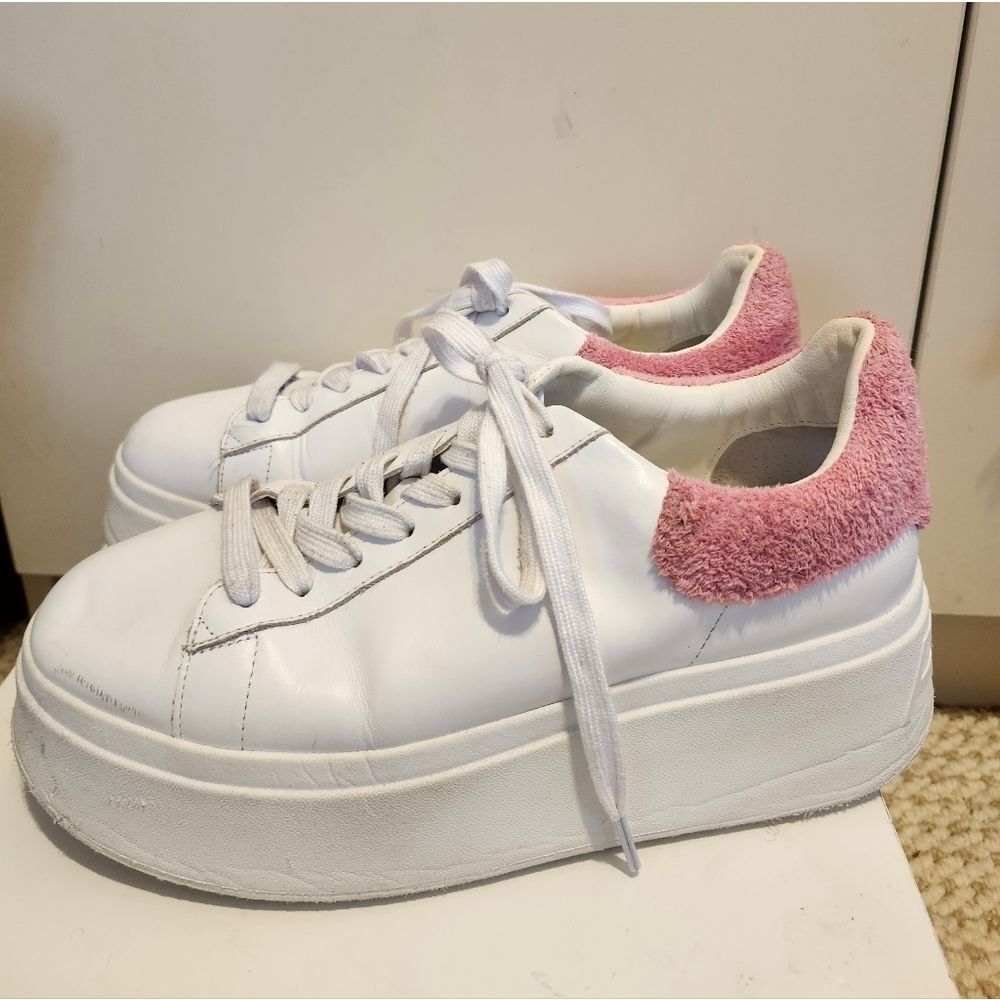 ASH "Move" Women's White Leather Platform Sneakers Size 37 = US 6.5/7 Ret. $225